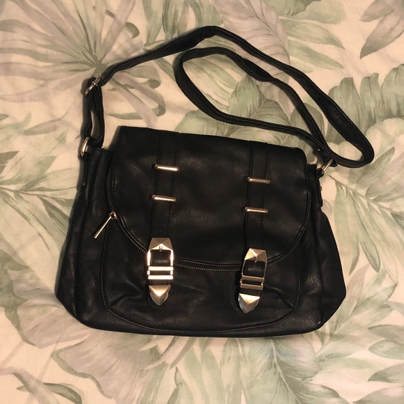 ALDO Crossbody Black with Gold Buckles